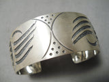 Badger Paw Vintage Native American Navajo Sterling Silver Hand Forged Bracelet-Nativo Arts