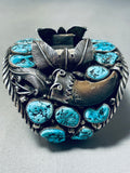 Best Authentic Bear Vintage Native American Navajo Turquoise Sterling Silver Watch Bracelet-Nativo Arts