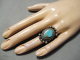 Important Vintage Native American Navajo Royston Turquoise Sterling Silver Ring-Nativo Arts