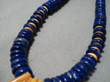 Quality Santo Domingo Lapis Shell Sterling Silver Native American Necklace-Nativo Arts
