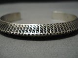 Thick And Intricate!! Vintage Navajo Sterling Silver Native American Bracelet-Nativo Arts