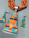 Native American Gorgeous Santo Domingo Turquoise Sterling Silver Shell Necklace-Nativo Arts