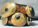 Historical Vintage Orville Tsinnie Native American Navajo Brass Goldstone Concho Belt-Nativo Arts