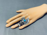 Phenomenal Native American Navajo Sleeping Beauty Turquoise Sterling Silver Kachina Ring-Nativo Arts