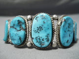 Amazing Vintage Native American Navajo Sleeping Beauty Turquoise Sterling Silver Bracelet-Nativo Arts