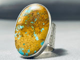 Dazzling Native American Navajo Blue Green Turquoise Sterling Silver Ring-Nativo Arts