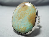 Enormous Vintage Native American Navajo Royston Turquoise Sterling Silver Ring-Nativo Arts