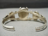 So Intricate!! Vintage Native American Navajo Sterling Silver Buffalo Turquoise Bracelet-Nativo Arts