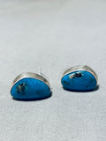 Amazing Vintage Native American Navajo Turquoise Nugget Sterling Silver Earrings-Nativo Arts