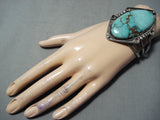 Towering Vintage Native American Navajo Royston Turquoise Sterling Silver Bracelet-Nativo Arts