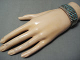 One Of The Best Vintage Native American Zuni Snake Eyes Turquoise Sterling Silver Bracelet Old-Nativo Arts