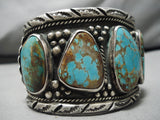One Of Biggest Best Vintage Native American Navajo Royston Turquoise Sterling Silver Bracelet-Nativo Arts