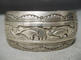 Astounding Vintage Navajo Sterling Silver Bracelet Native American Old-Nativo Arts