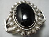 Important Jeanette Dale Vintage Native American Navajo Black Onyx Sterling Silver Bracelet-Nativo Arts