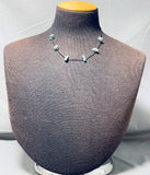 Simplistic Vintage Native American Navajo Turquoise Nugget Sterling Silver Necklace Old-Nativo Arts