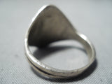 Impressive Vintage Native American Navajo Mother Of Pearl Sterling Silver Ring Old-Nativo Arts