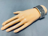 Heavy Unique Vintage Native American Navajo Tommy Jackson Sterling Silver Bracelet-Nativo Arts