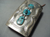 One Of The Biggest Ever Vintage Native American Navajo Turquoise Sterling Silver Ketoh Bracelet-Nativo Arts
