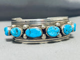 Excellent Vintage Native American Navajo Morenci Turquoise Sterling Silver Bracelet-Nativo Arts