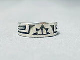 Impressive Vintage Native American Hopi Sterling Silver Band Ring-Nativo Arts