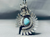 Nelson Morton Unique Native American Navajo Turquoise Sterling Silver Kachina Ring-Nativo Arts
