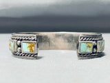 Native American Amazing Vintage Southwest Squared Turquoise Sterling Silver Bracelet-Nativo Arts
