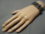 Very Rare Vintage Native American Navajo Bisbee Turquoise Sterling Silver Bracelet Old-Nativo Arts