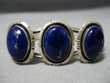 Moonlight Lapis Navajo Native American Sterling Silver Bracelet Cuff-Nativo Arts