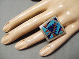 One Of The Best Vintage Native American Navajo Tommy Jackson Turquoise Sterling Silver Ring-Nativo Arts