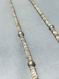 Native American Fabulous Vintage Santo Domingo Brown Shell Heishi Sterling Silver Necklace-Nativo Arts