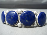 One Of The Best Vintage Native American Navajo Lapis Sterling Silver Bracelet-Nativo Arts