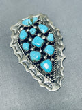 Signed Arrowhead Vintage Native American Navajo Turquoise Sterling Silver Pin-Nativo Arts