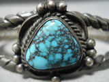 Wonderful Vintage Native American Navajo Spiderweb Turquoise Sterling Silver Bracelet Old-Nativo Arts