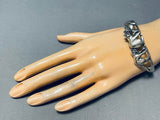 Very Unique Cat Family Vintage Native American Navajo Sterling Silver Bracelet-Nativo Arts