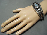 Important Female Artist Verdy Jake Native American Navajo Turquoise Sterling Silver Bracelet-Nativo Arts
