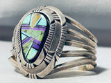 Tommy Lewis Vintage Native American Navajo Turquoise Sugulite Sterling Silver Bracelet-Nativo Arts