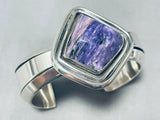 Richy Song Vintage Native American Navajo Charoite Sterling Silver Bracelet Cuff-Nativo Arts