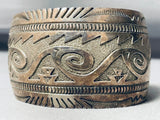 Native American Waves Of Water Vintage Navajo Hand Tooled Sterling Silver Bracelet-Nativo Arts