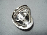 Important Running Water Vintage Native American Navajo Turquoise Sterling Silver Ring-Nativo Arts