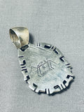 Dynamic Native American Navajo Turquoise Sterling Silver Pendant Signed-Nativo Arts
