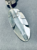 Important Vintage Native American Navajo Sterling Silver Feather Necklace-Nativo Arts