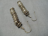 Marvelous Vintage Navajo Dangle Sterling Silver Native American Earrings-Nativo Arts