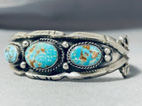 Rare Vintage Native American Navajo Red Mountain Turquoise Sterling Silver Bracelet-Nativo Arts