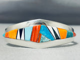 Rare Double Artist Signed Vintage Native American Navajo Turquoise Sterling Silver Bracelet-Nativo Arts