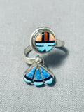 One Of The Most Unique Ever Vintage Native American Zuni Turquoise Sterling Silver Ring-Nativo Arts