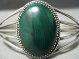 Amazing Vintage Native American Navajo Malachite Sterling Silver Bracelet-Nativo Arts