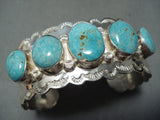 Signed San Felipe Native American Turquoise Sterling Silver Bracelet-Nativo Arts
