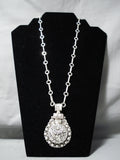 So Detailed And So Heavy Native American Navajo Sterling Silver Thick Necklace-Nativo Arts
