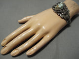 Magnificent Vintage Native American Navajo Toledo Family #8 Turquoise Sterling Silver Bracelet-Nativo Arts