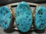 Vintage Navajo Bracelet Old Turquoise Sterling Silver Native American-Nativo Arts